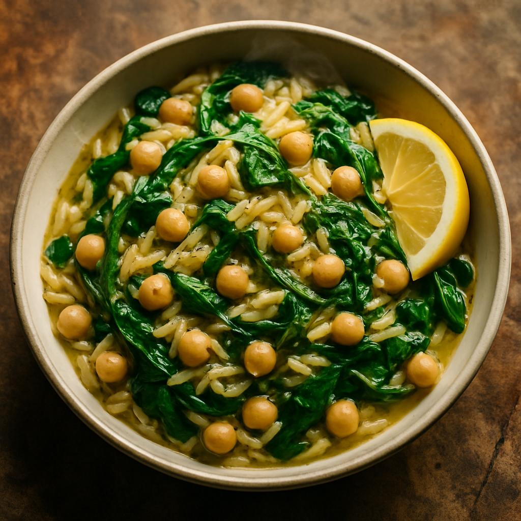 Chickpea, Spinach, and Lemon Orzo