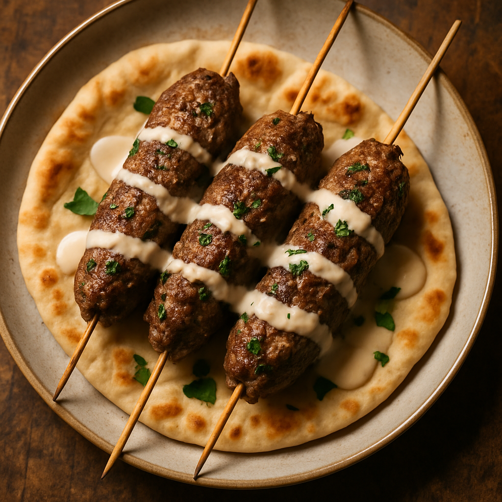 Lebanese Lamb Kafta with Tahini Sauce